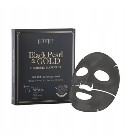 Petitfee - Black Pearl & Gold - Hydrożelowa Maska do Twarzy Czarna Perła i Złoto - 32g