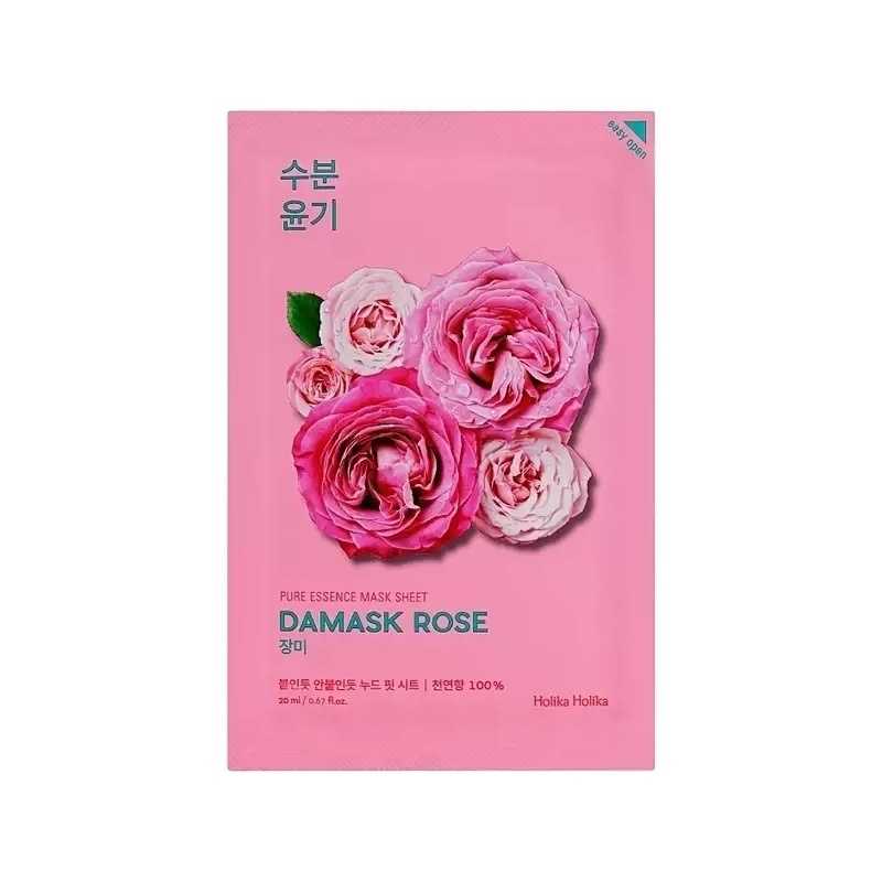 Holika Holika - Pure Essence Mask Sheet Damask Rose - Maska w Płachcie z Ekstraktem z Róży Damasceńskiej - 23 ml