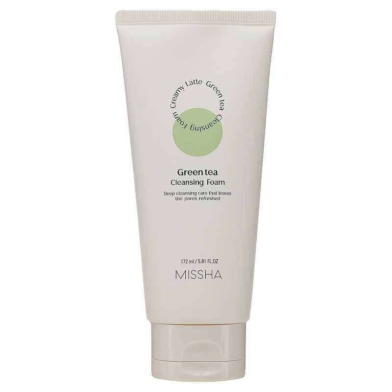 Missha - Cleansing Foam Creamy Latte Green Tea - Pianka Myjąca z Ekstraktem z Zielonej Herbaty i Proteinami Mleka - 172 ml