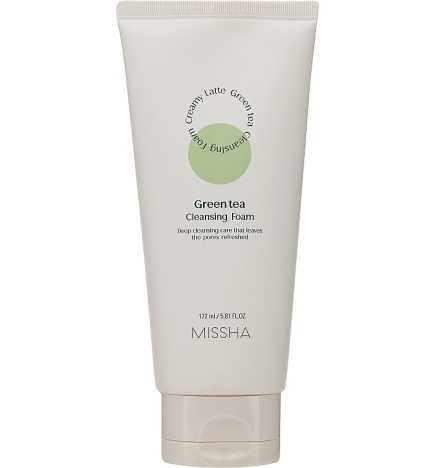 Missha - Cleansing Foam Creamy Latte Green Tea - Pianka Myjąca z Ekstraktem z Zielonej Herbaty i Proteinami Mleka - 172 ml