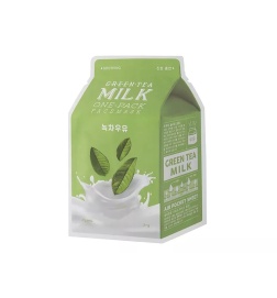 A'pieu - Milk One Pack - Green Tea Milk - Maseczka w Płacie do Twarzy z Ekstraktem Zielonej Herbaty - 21g