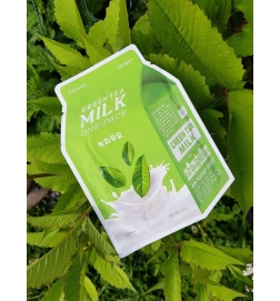 A'pieu - Milk One Pack - Green Tea Milk - Maseczka w Płacie do Twarzy z Ekstraktem Zielonej Herbaty - 21g