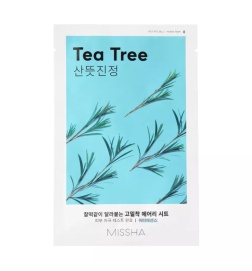 Missha - Airy Fit Sheet Mask - Tea Tree - Łagodząca Maseczka w Płachcie z Olejkiem z Drzewa Herbacianego- 19g