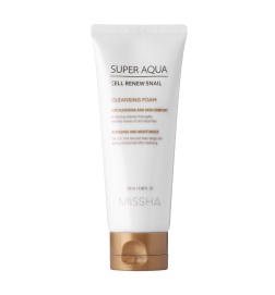 Missha - Super Aqua Cell Renew Snail Cleansing Foam - Nawilżająca Pianka do Mycia Twarzy ze Śluzem Ślimaka - 100 ml