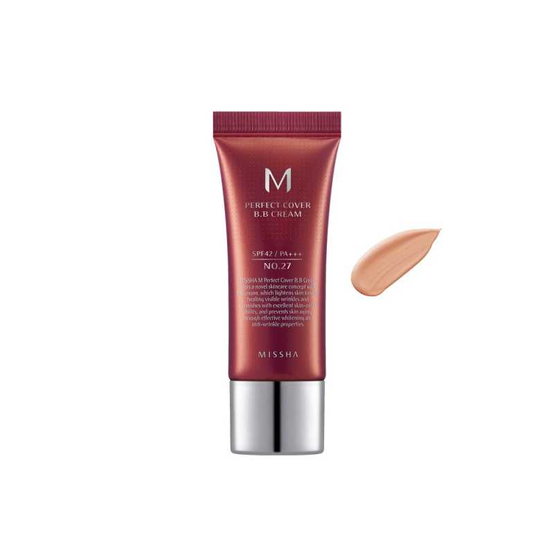 Missha - M Perfect Cover BB Cream SPF42/PA+++ - Kryjący Krem BB - No.27 Honey Beige - 20ml