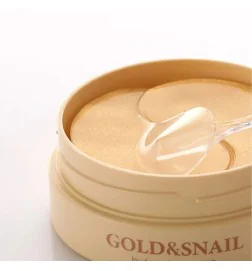 Petitfee - Gold & Snail Hydrogel Eye Patch - Hydrożelowe Płatki Pod Oczy z Ekstraktem ze Ślimaka  - 60 sztuk