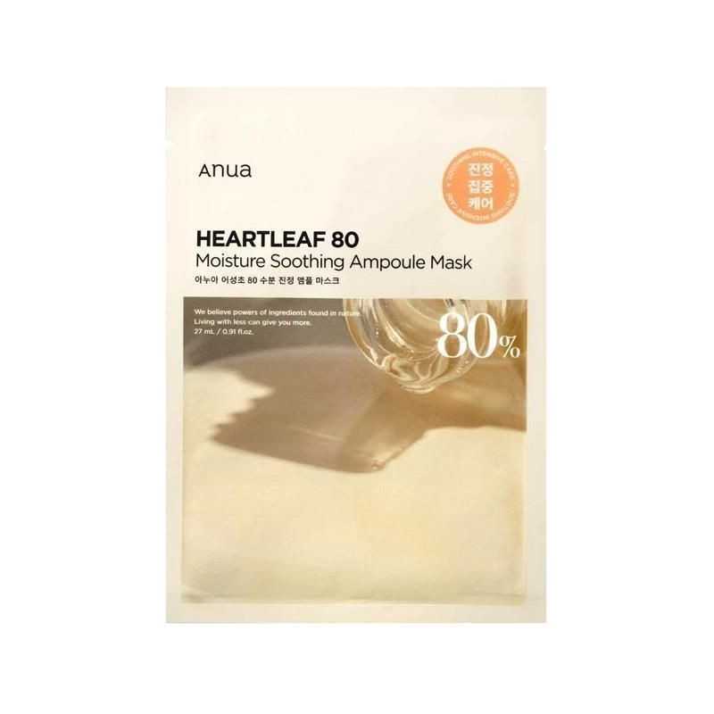 Anua - Heartleaf 80 Moisture Soothing Ampoule Mask - Kojąca Maska w Płachcie do Twarzy - 1szt