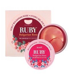 Petitfee - Koelf Ruby & Bulgarian Rose Eye Patch - Hydrożelowe Płatki pod Oczy - 60 sztuk