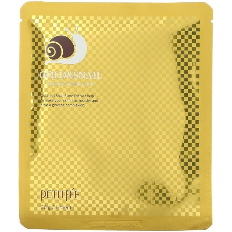 Petitfee - Gold & Snail Hydrogel Mask Pack - Hydrożelowa Maska do Twarzy z Filtratem ze Śluzem Ślimaka - 30g