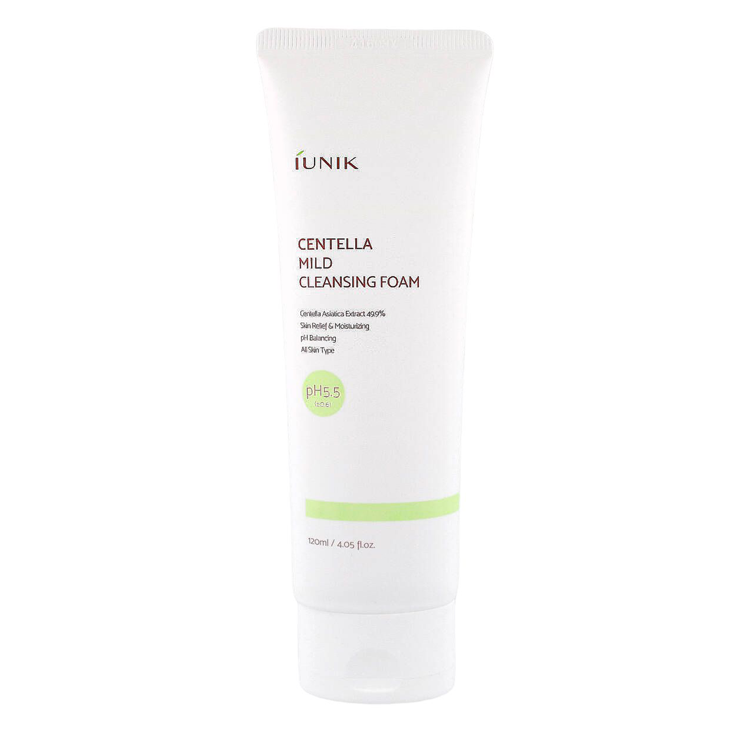 iUNIK Centella Mild Cleansing Foam - Łagodna Pianka Oczyszczająca z Wąkrotą Azjatycką - 120ml